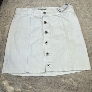 Abercrombie Kids | White Denim Button Down the Front Skirt, Size 13/14, NWT
